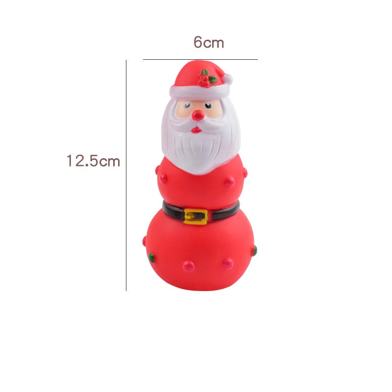 Christmas Vinyl Dog Chew Toy Squeaky Santa Elk Tree 4