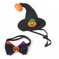 Halloween Dog Costume Set Cute Pumpkin Bow Tie with Witch Hat 7