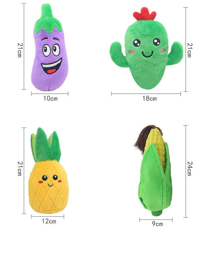 Plush Dog Toy Squeaky Fruit and Vegetable Shapes 13
