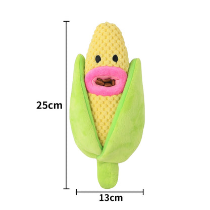 Squeaky Plush Dog Toy Vegetable Shape Food Leakage Interactive 2