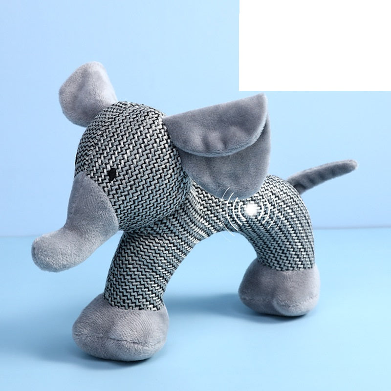 Plush Dog Chew Toy Squeaky Elephant Monkey Dog Shapes 2