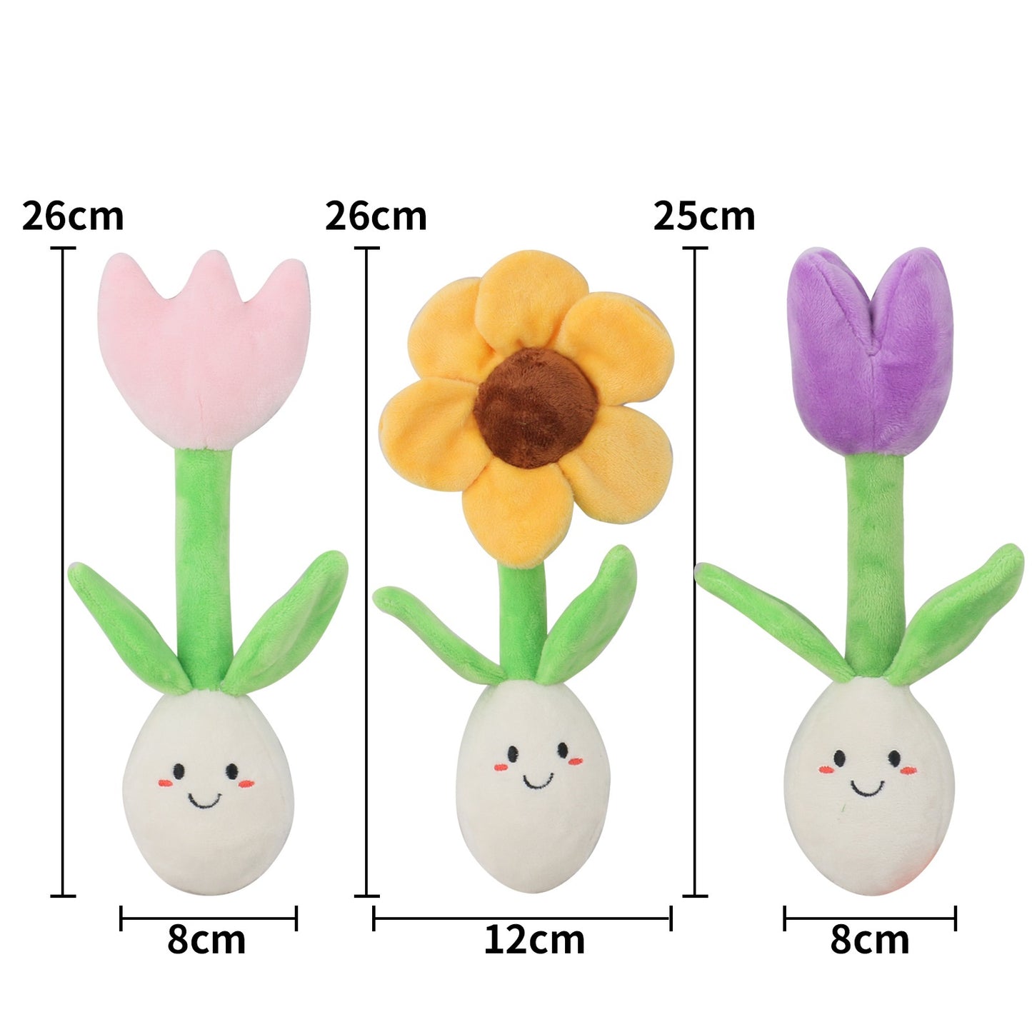 Plush Flower Dog Toy Soft Squeaky Interactive Toy 2