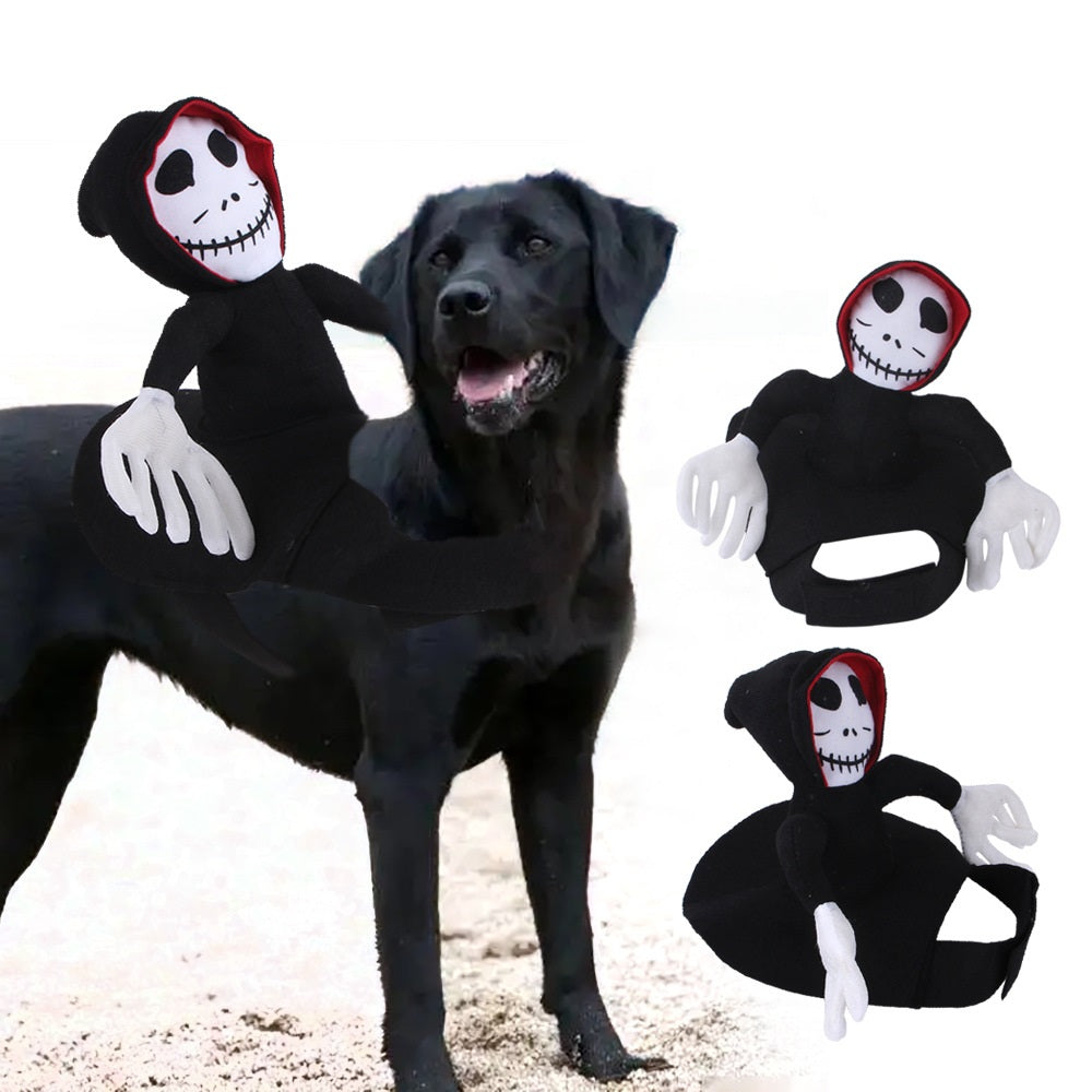 Plush Dog Costume Halloween Ghost Riding Outfit for Dogs