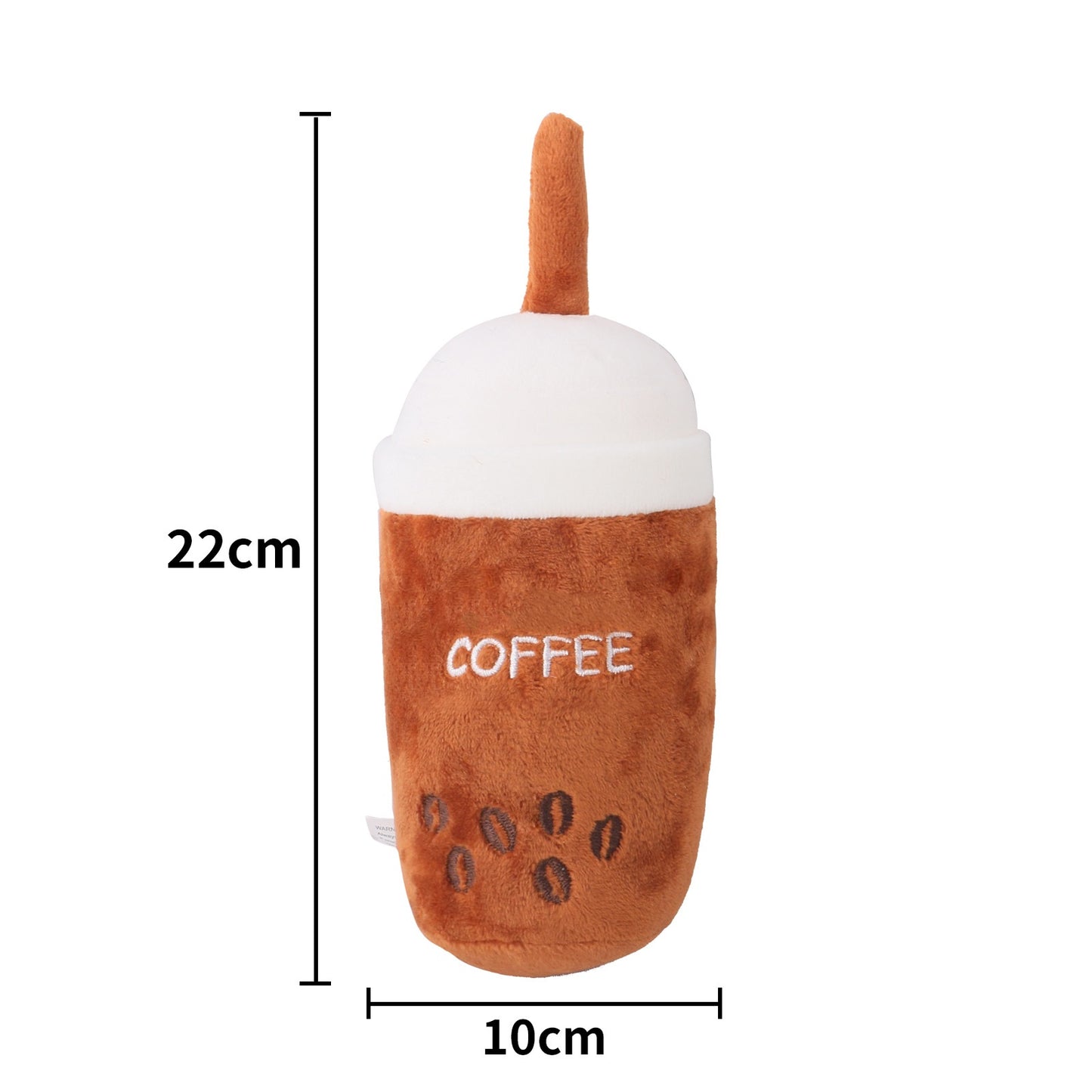 Coffee Plush Dog Toy Soft Interactive Squeaky Toy 4