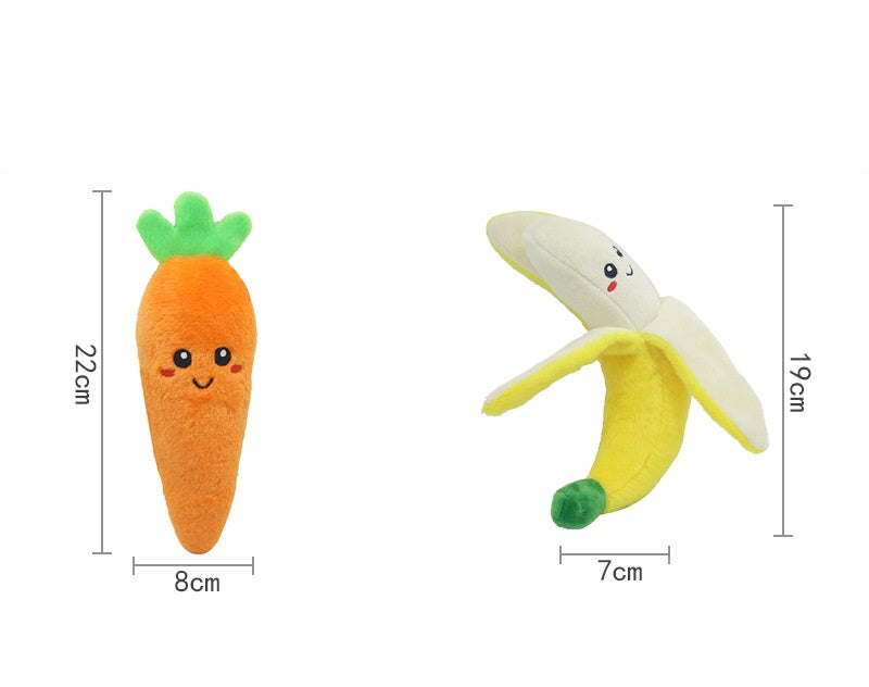 Plush Dog Toy Squeaky Fruit and Vegetable Shapes 12