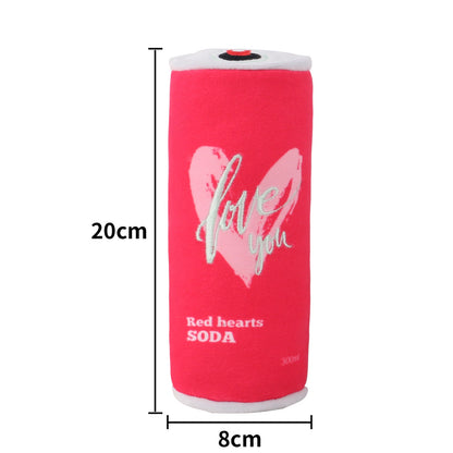 Plush Dog Toy Soda Can Shape Soft Durable 8x20cm 7