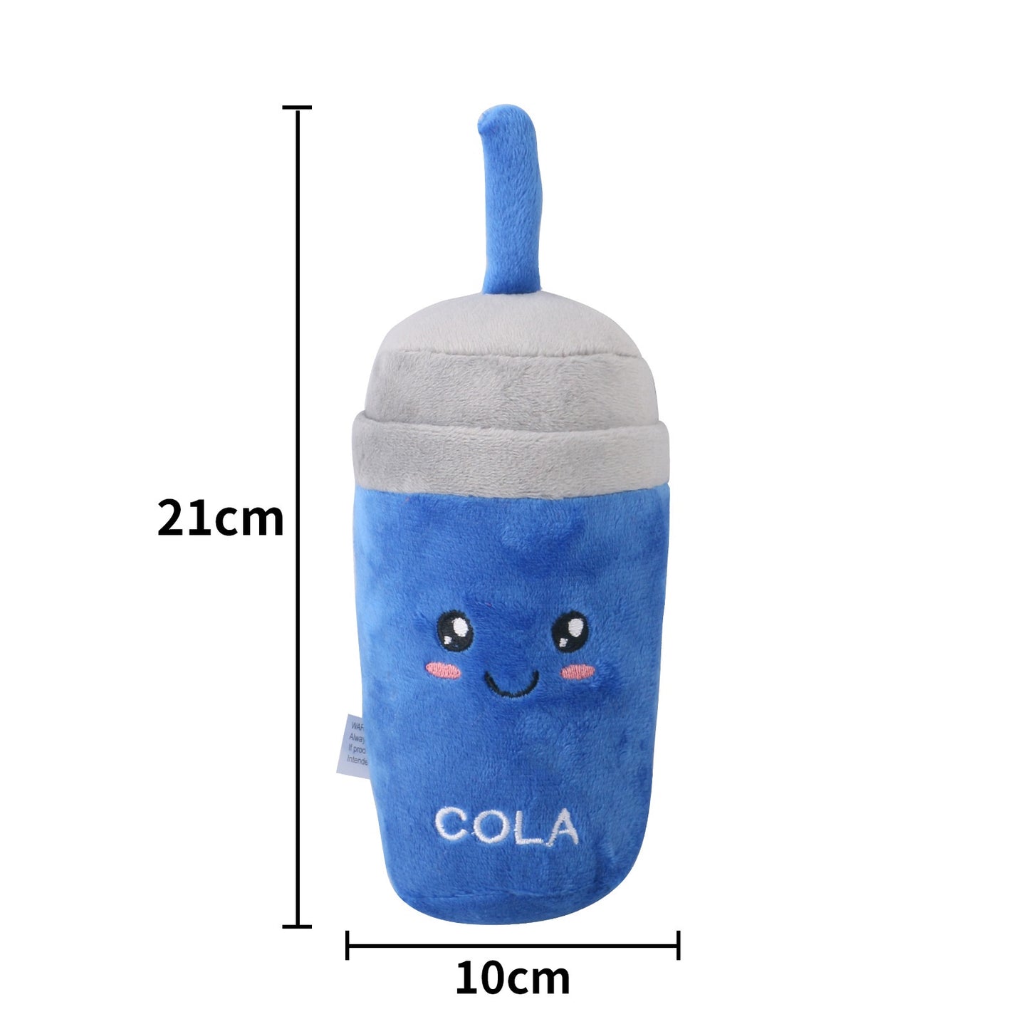 Plush Dog Toy Cola Bubble Tea Soft Squeaky Fun 6