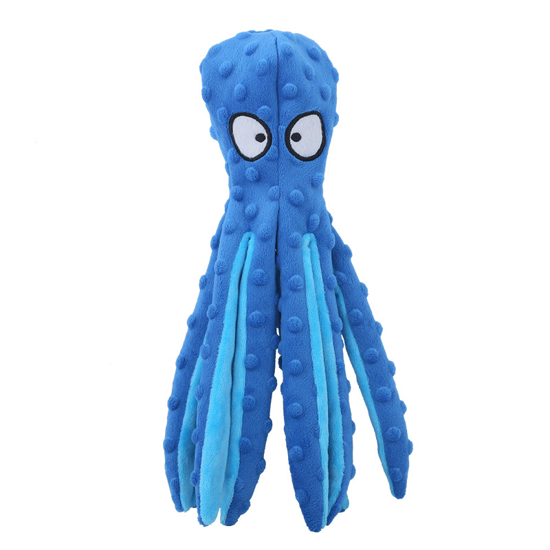 Wholesale Dog Squeaky Toys Octopus blue