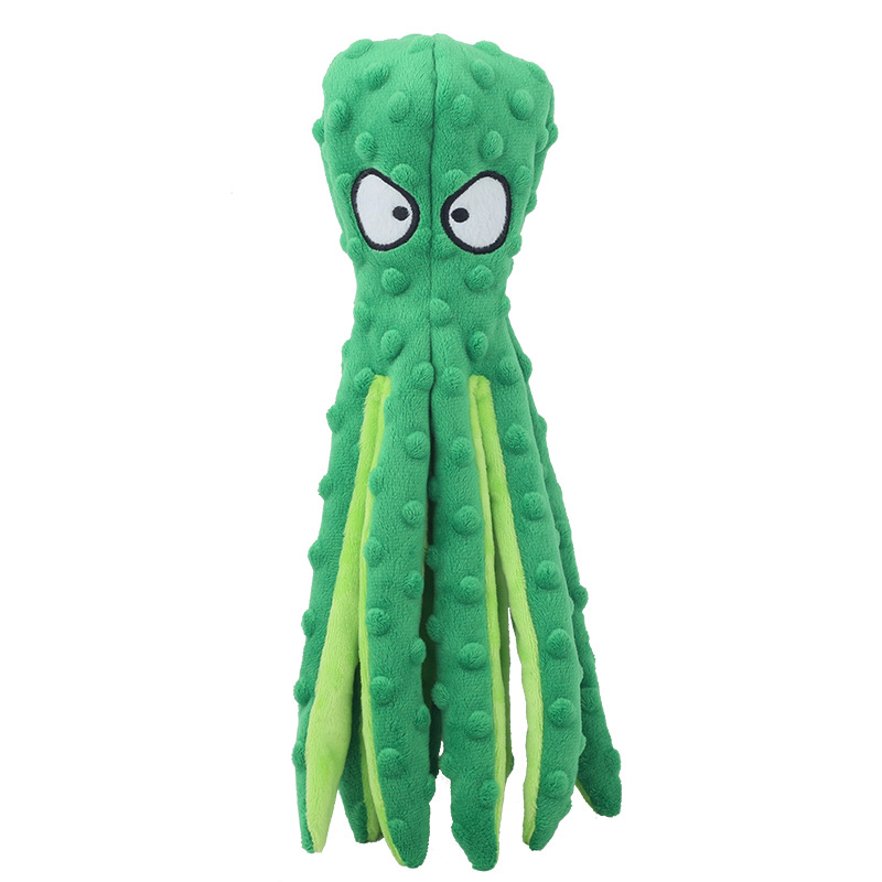 Großhandel Hund Squeaky Spielzeug Octopus grün