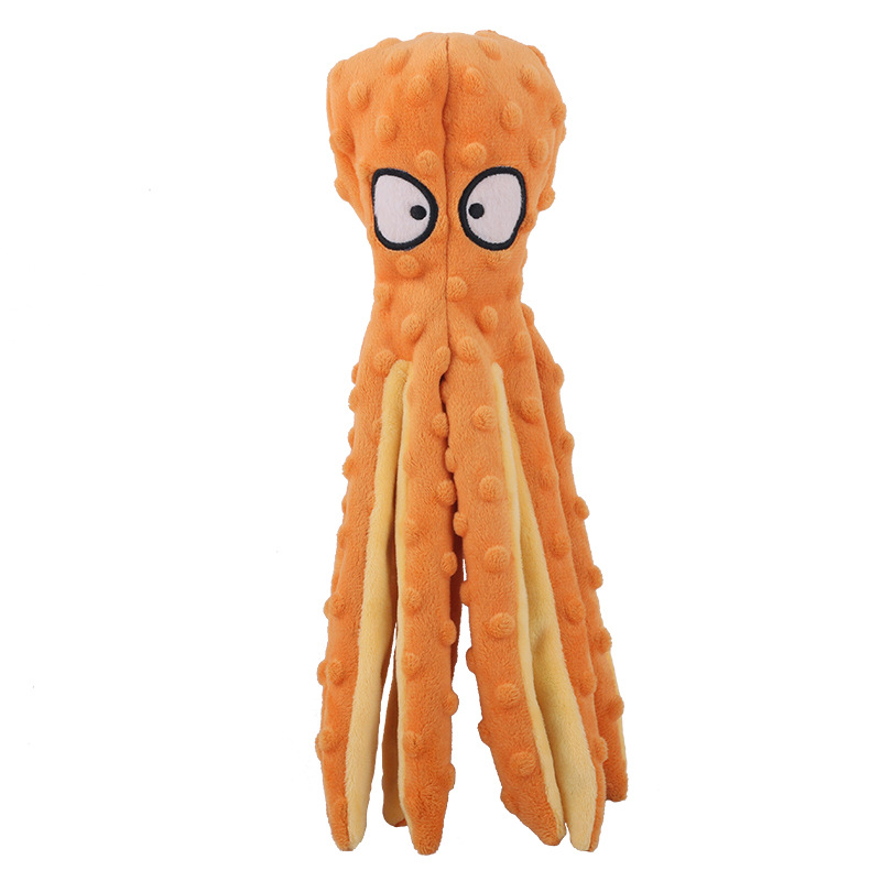 Großhandel Hund Quietschen Spielzeug Octopus orange