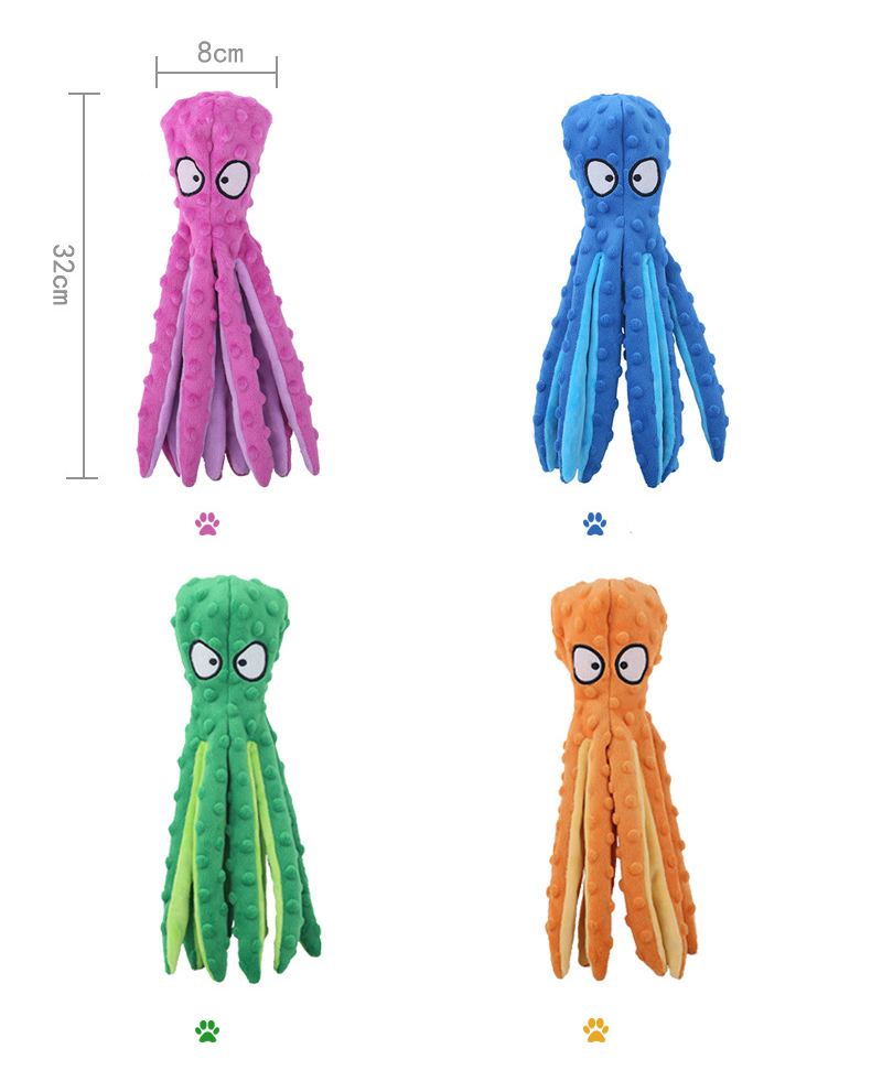 Großhandel Hund quietschend Spielzeug Octopus2