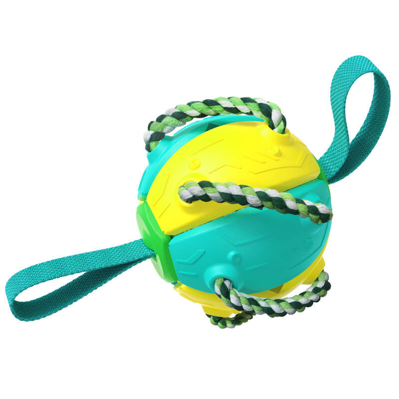 Großhandel Hund fliegende Scheibe Fußball interaktives Spielzeug blau-gelb