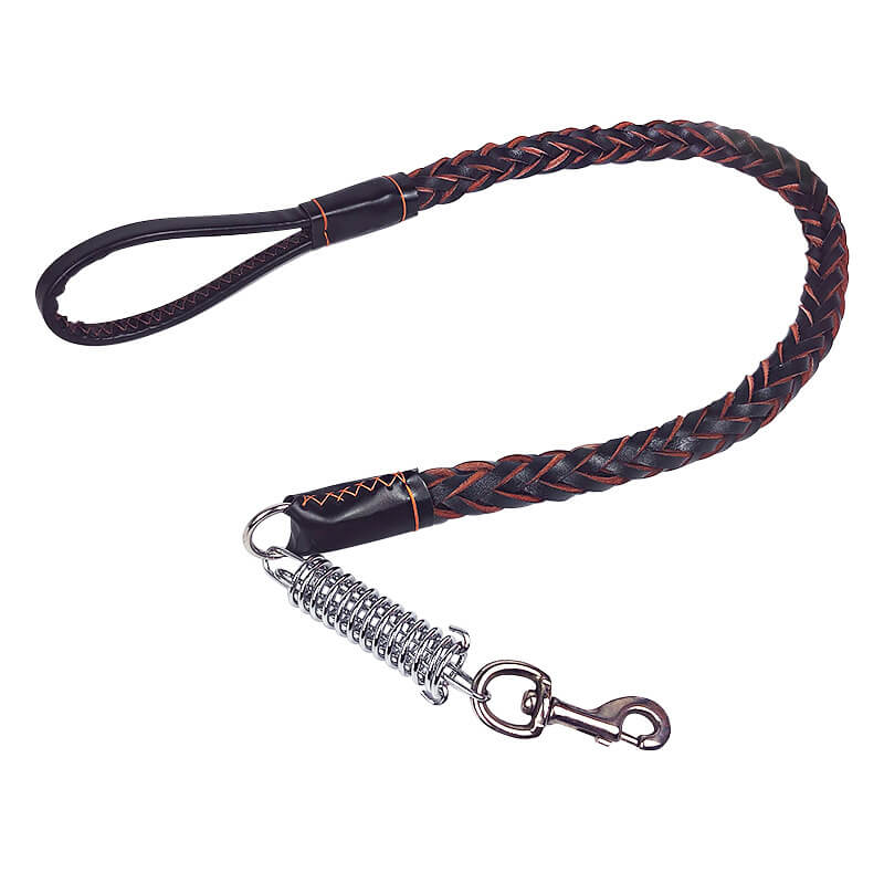 Dog Cowhide Traction Rope with Collar 12