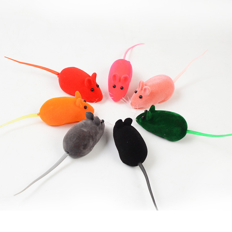 Wholesale Cat Toy Flocking Squeaky Mouse