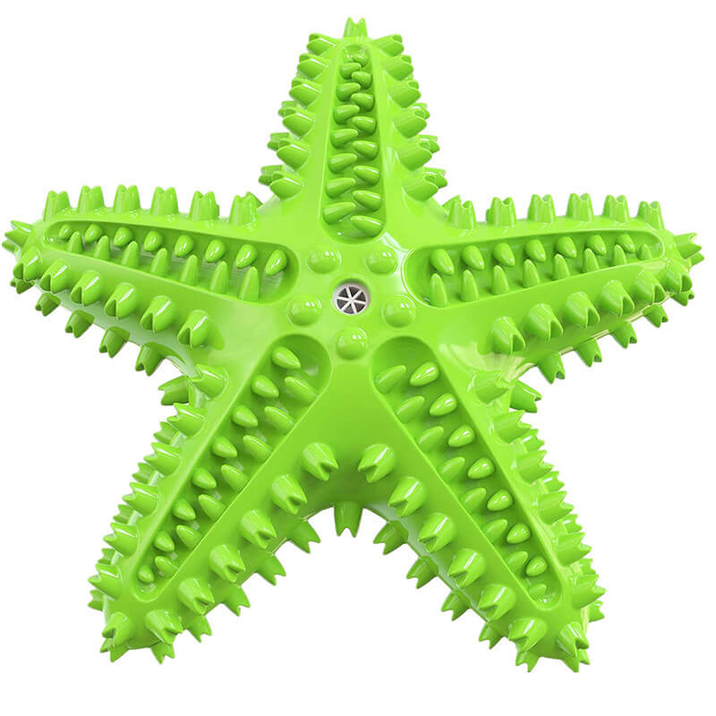 Wholesale Dog Squeaky Toy Starfish green