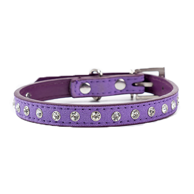 Wholesale Rhinestone Pet Collar for Dog Cat purple