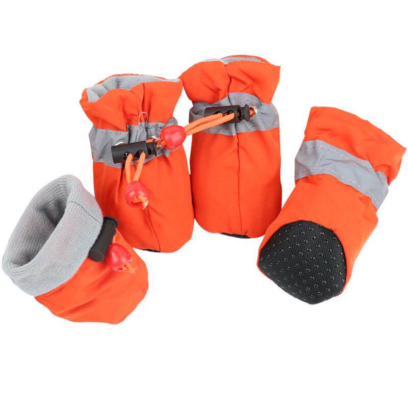 Wholesale Waterproof Pet Dog Shoes Anti slip Orange