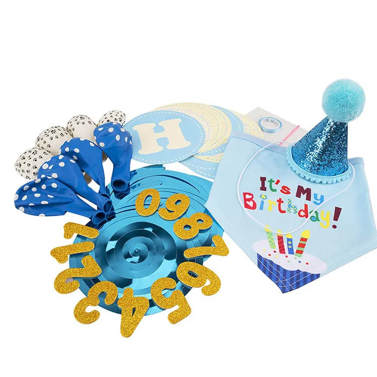 Dog Birthday Party Supplies Hat Bandana Bowtie Balloons Banner (3)