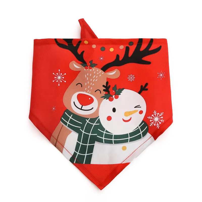 Christmas Bandana For Dogs Reindeer and Snowman (1)