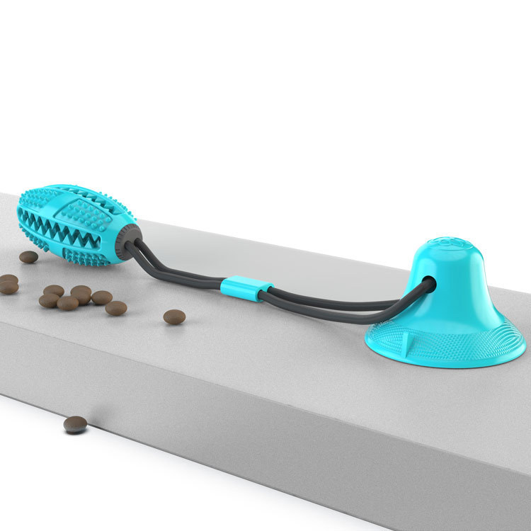 Großhandel Squeaky Seil Dispensing Ball Zahnbürste Hund kauen Spielzeug mit Saugnapf (3)